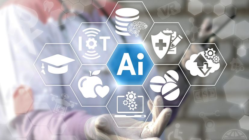 AI IT iot medicine integration automation computer health care web big data concept.