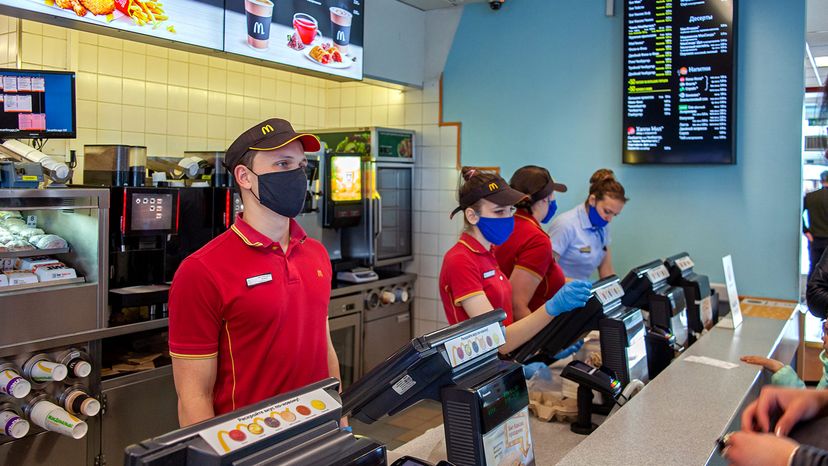 McDonald's workers in Minsk, Belarus