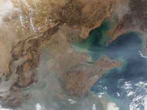 This image of the air pollution over China might make anyone faint of heart.