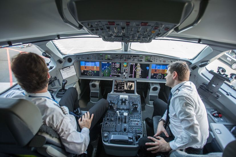 cockpit, airplane