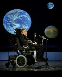 Stephen Hawking has lived with ALS for the majority of his life. He's pictured delivering a lecture to mark NASA's 50th anniversary in 2008.