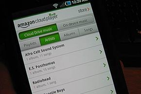 The Amazon MP3 Player is available for mobile devices like this one running Android.