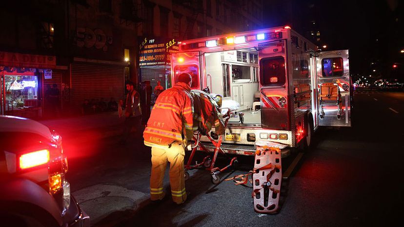An ambulance arrives at the site of an explosion in the Chelsea neighborhood of Manhattan on Sept. 17, 2016 Mohammed Elshamy/Anadolu Agency/Getty Images