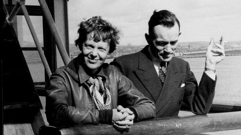 Amelia Earhart and navigator Fred Noonan