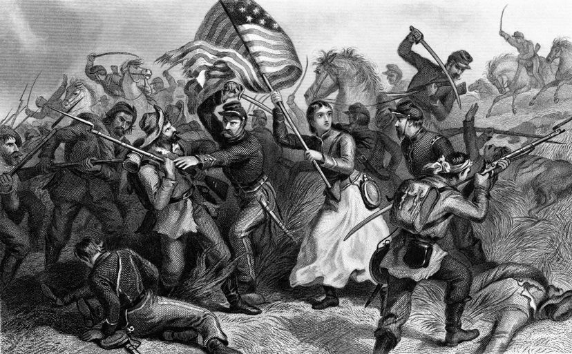 civil war, american flag, battle