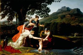 Thetis (Achilles' mother) dipped Achilles into the river Styx to make him immortal. Unfortunately, she missed one heel.