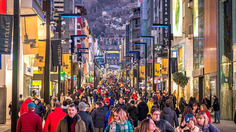 Shoppers in Andorra