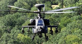 The Apache Longbow has a distinctive radar dome mounted to its mast.
