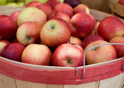 red apples in a basket