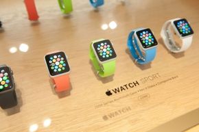 Apple Watches on display at in a Paris boutique in September 2014 