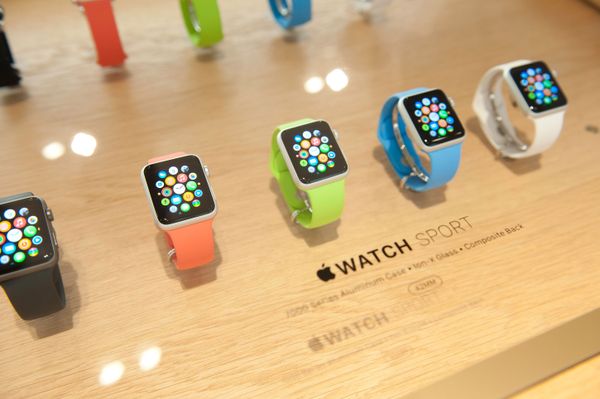 Apple Watches on display at in a Paris boutique in September 2014 