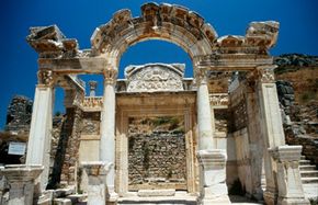 Ancient Ruins like those of the Temple of Hadrian on the Aegean Coast of Turkey attracted the attention of the Renaissance elite.