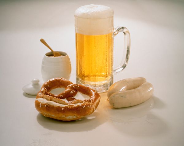 beer and pretzels