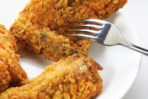 fried chicken and fork