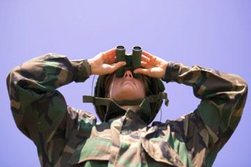 soldier binoculars camouflage