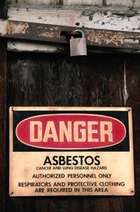 asbestos warning sign