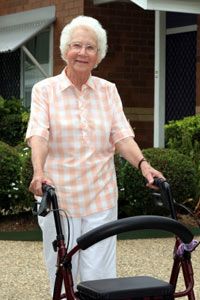 older woman with a walker