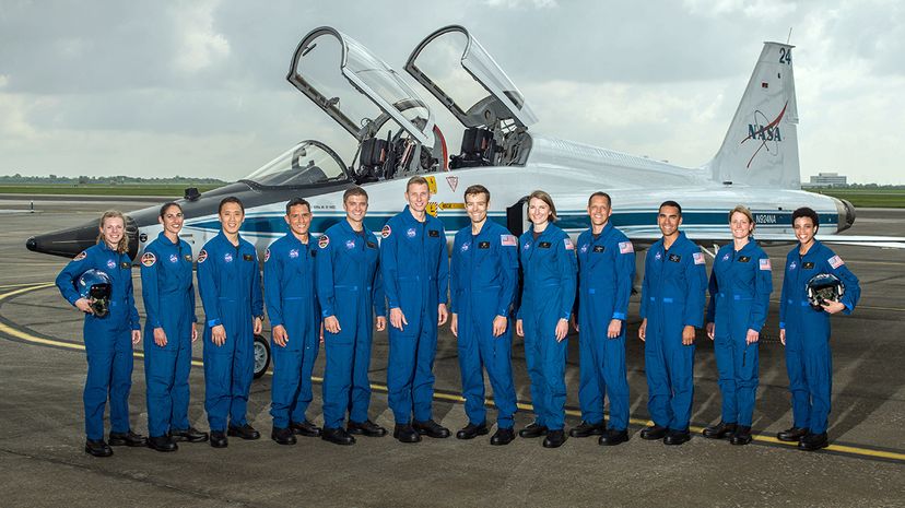 astronauts training to use bathroom