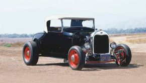 The Bud Bryan '29 Roadster was built using Deuce frame rails and Model A crossmembers. See more hot rod pictures.