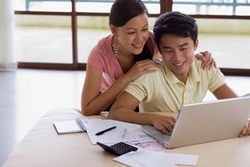 couple looking at internet