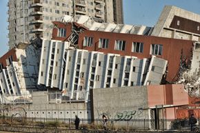 Photo of a building destroyed in the Chile earthquake of 2010. Is there a way to make buildings earthquake-proof? See more earthquake pictures.