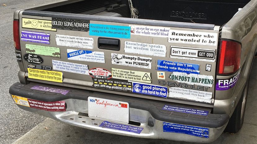 bumper stickers, law	