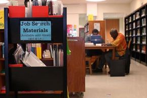 People use a career center at the Brooklyn Public Library to look for job opportunities or career education courses in New York City. See more college pictures.