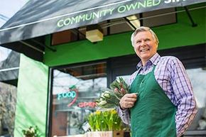 man with flower shop