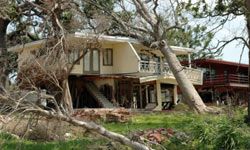 destroyed home