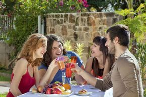 Don't ruin an otherwise healthy gathering outdoors by neglecting your skin. Stay out of midday rays and apply sunscreen.