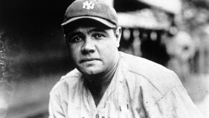 Old Photograph of Baseball Player Babe Ruth