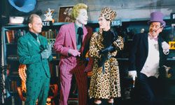 的Riddler, the Joker, Catwoman and the Penguin ham it up in the 1966 film "Batman." See more Batman pictures.”width=