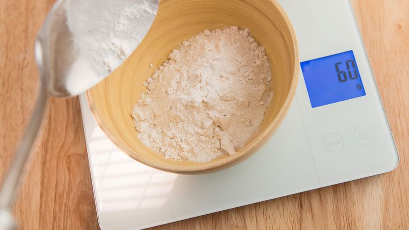 flour on a scale