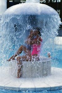 Woman at spa in Baden-Baden, Germany