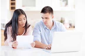 Couple looking over finances