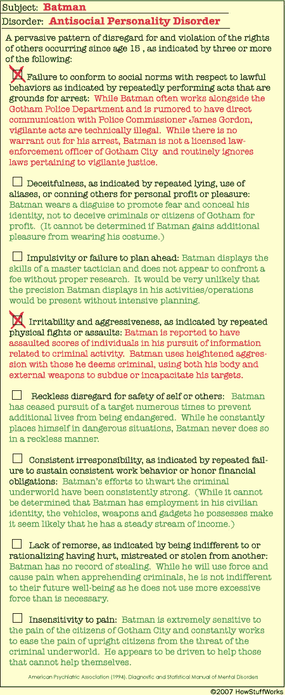Batman sociopath chart