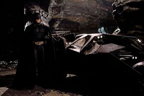 Batman and his ride in &quot;Batman Begins&quot;