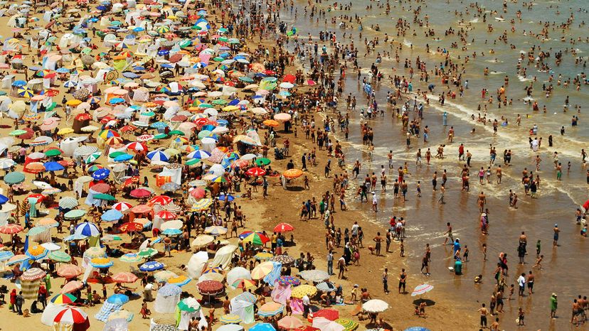 crowded beach