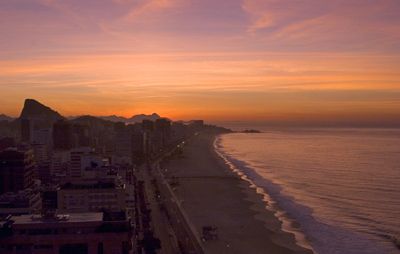 Sunset at Ipanema beach, Rio de Janeiro, Brazil