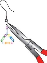 Cinch the earring hook with pliers.