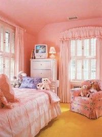 Carol R. Knott Interior Design                              Cheerful, but not overly girlish,                                            this bedroom decor will stand                                            the test of time.