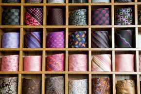fabric on shelves