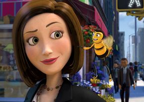 Animated woman and bee