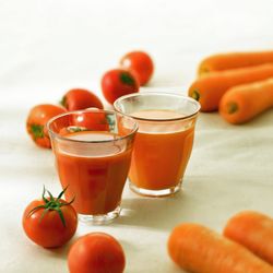 Tomato and carrot juices can be used for cooking or enjoyed on their own.