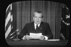 This CBS News screen capture shows American President Richard Nixon reading his resignation speech on TV in 1974, in light of the Watergate scandal. What are some other memorable resignations?