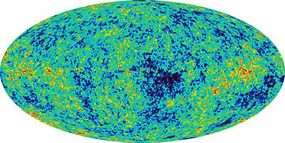 Image of the cosmic microwave background radiation taken by the Wilkinson Microwave Anisotropy Probe