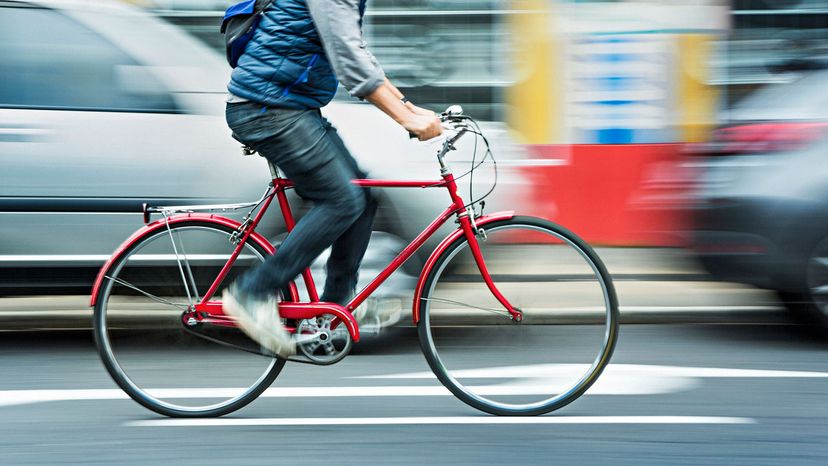 red bicyclist