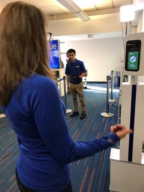 The writer gets cleared after testing out JetBlue's new biometric scanning system for travelers exiting the U.S.