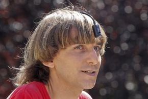 British cyborg and artist Neil Harbisson poses in Spain on Sept. 9, 2011. Harbisson has an eyeborg (see sidebar).