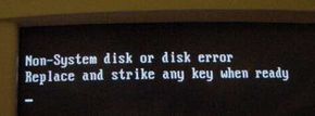 This is the message you receive if a disk is in the drive when you restart your computer.